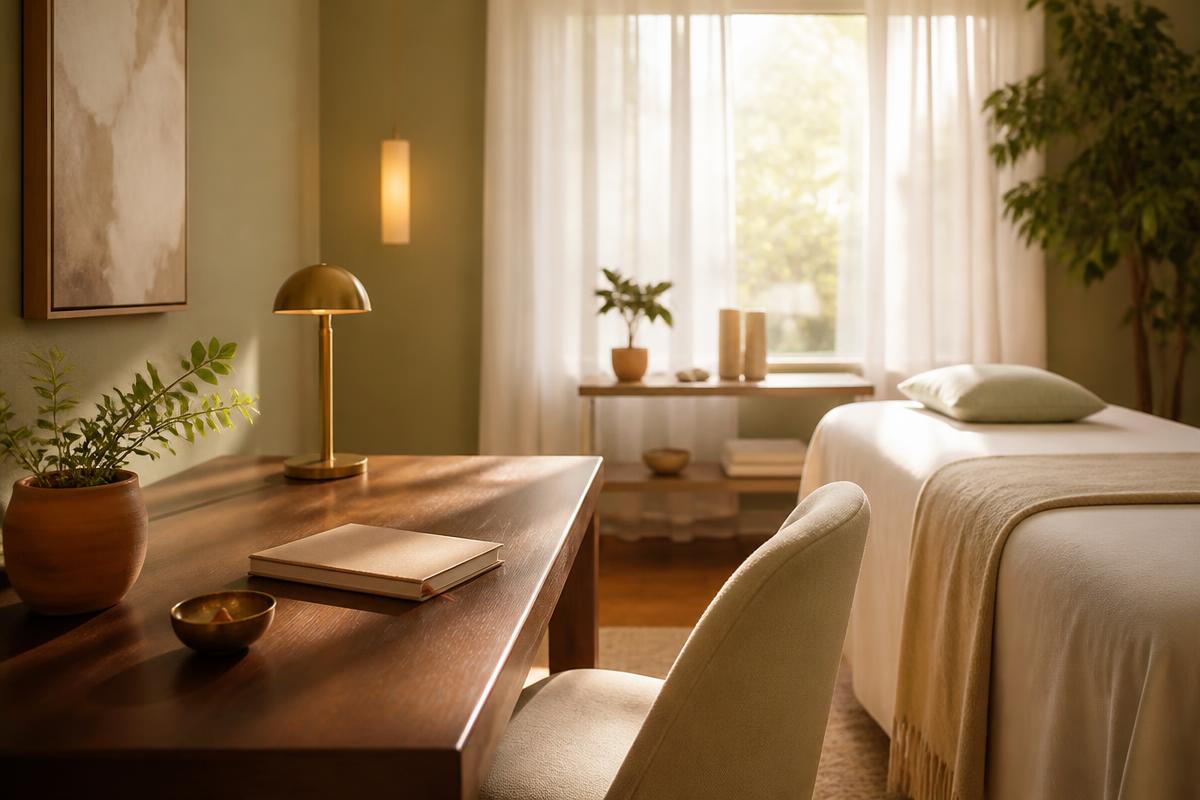 Peaceful healing practice office space